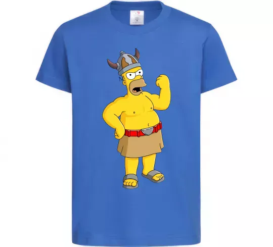 Детская футболка Гомер вікінг Ярко-синий фото