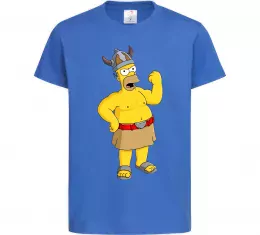 Детская футболка Гомер вікінг Ярко-синий фото
