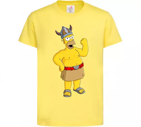 Детская футболка Гомер вікінг Лимонный фото