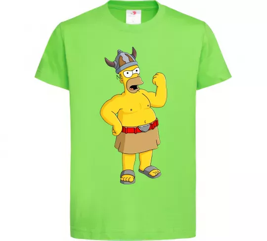 Детская футболка Гомер вікінг Лаймовый фото