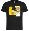 Мужская футболка Гомер з пивом Черный фото