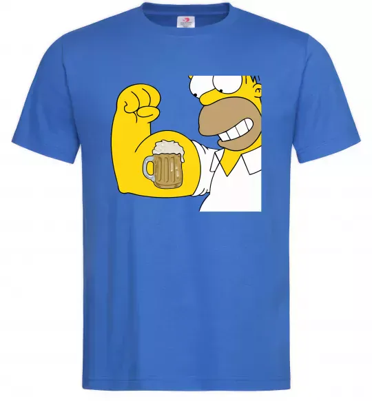 Мужская футболка Гомер з пивом Ярко-синий фото