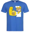 Мужская футболка Гомер з пивом Ярко-синий фото