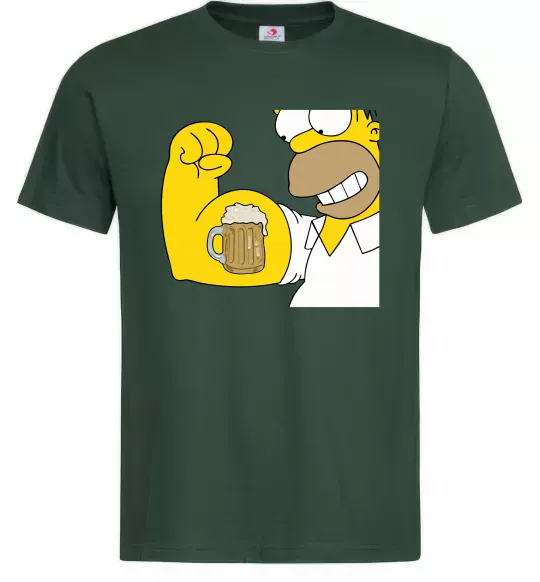 Мужская футболка Гомер з пивом Темно-зеленый фото