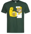 Мужская футболка Гомер з пивом Темно-зеленый фото