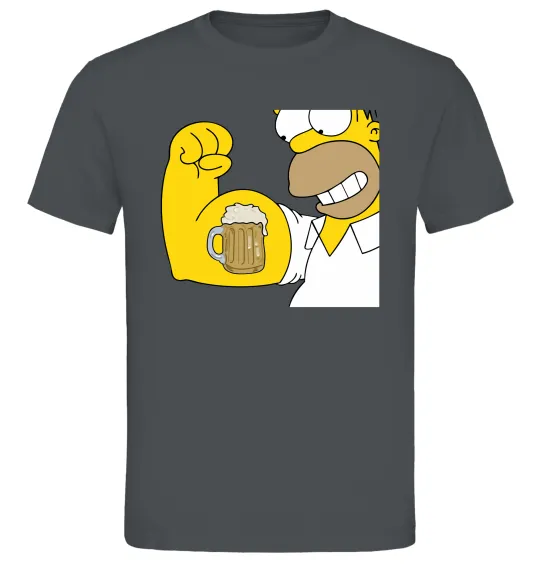 Мужская футболка Гомер з пивом Графит фото