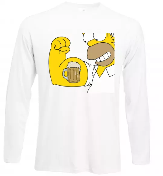 Лонгслив Гомер з пивом Белый фото