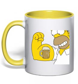 Чашка с цветной ручкой Гомер з пивом