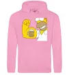 Мужская толстовка (худи) Гомер з пивом Розовый фото