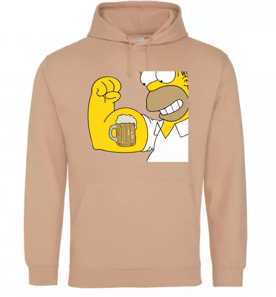 Женская толстовка (худи) Гомер з пивом Песочный фото