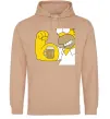 Женская толстовка (худи) Гомер з пивом Песочный фото