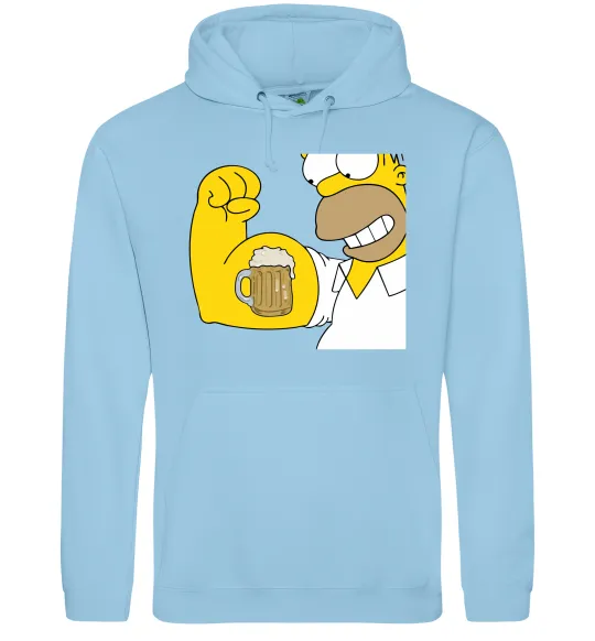 Женская толстовка (худи) Гомер з пивом Голубой фото