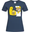 Женская футболка Гомер з пивом Темно-синий фото