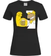 Женская футболка Гомер з пивом Черный фото