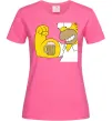 Женская футболка Гомер з пивом Ярко-розовый фото