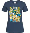 Жіноча футболка Сімпсони мешканці міста Темно-синій фото