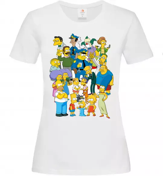 Жіноча футболка Сімпсони мешканці міста Білий фото