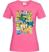 Жіноча футболка Сімпсони мешканці міста Яскраво-рожевий фото