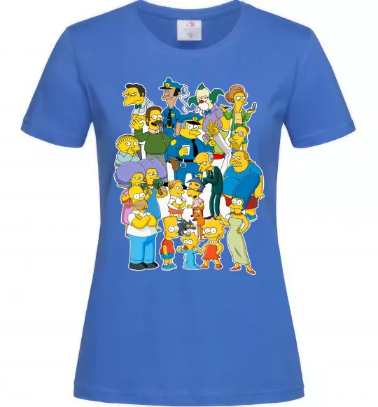 Жіноча футболка Сімпсони мешканці міста Яскраво-синій фото