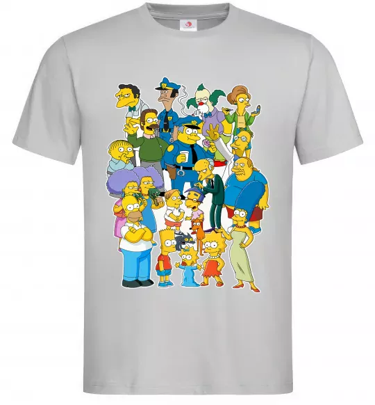 Чоловіча футболка Сімпсони мешканці міста Сірий фото