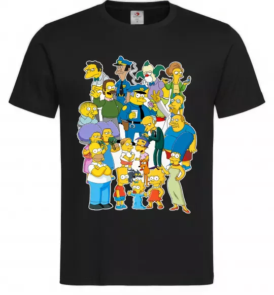 Чоловіча футболка Сімпсони мешканці міста Чорний фото