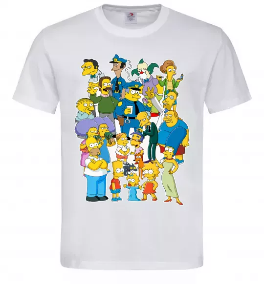 Чоловіча футболка Сімпсони мешканці міста Білий фото