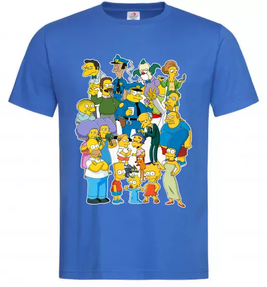 Чоловіча футболка Сімпсони мешканці міста Яскраво-синій фото