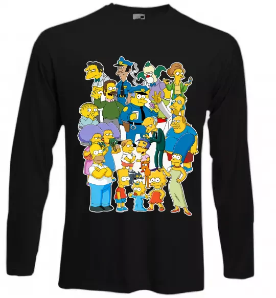 Лонгслів Сімпсони мешканці міста Чорний фото