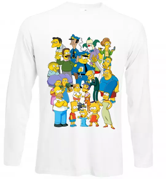 Лонгслів Сімпсони мешканці міста Білий фото