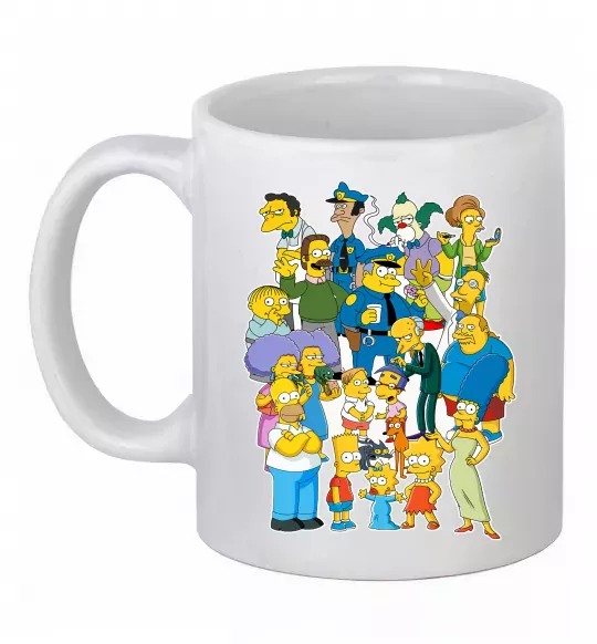Чашка керамічна Сімпсони мешканці міста Білий фото