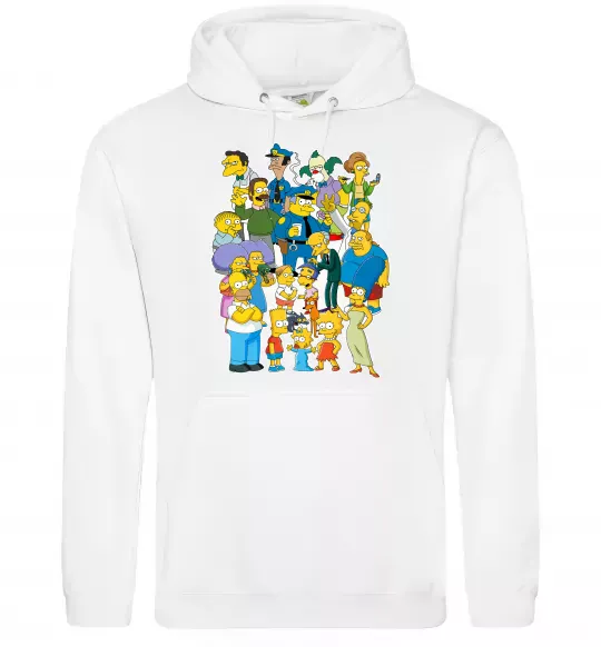 Женская толстовка (худи) Сімпсони мешканці міста Белый фото