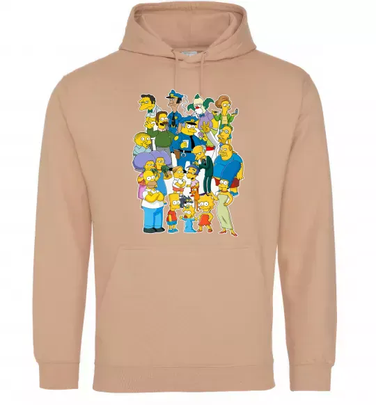 Женская толстовка (худи) Сімпсони мешканці міста Песочный фото