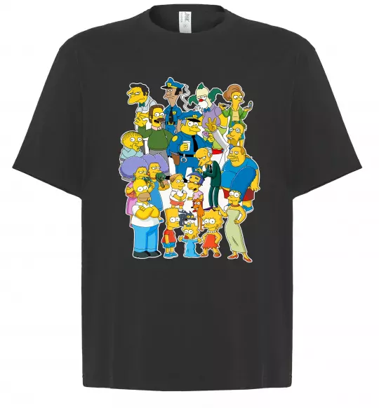 Футболка Оверсайз Сімпсони мешканці міста Черный фото
