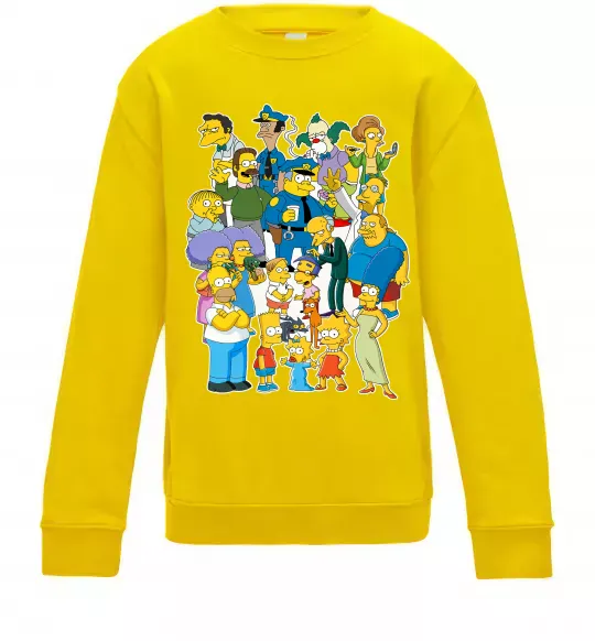 Дитячий світшот Сімпсони мешканці міста Сонячно жовтий фото