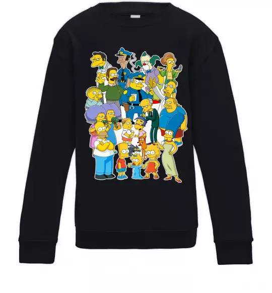 Дитячий світшот Сімпсони мешканці міста Чорний фото