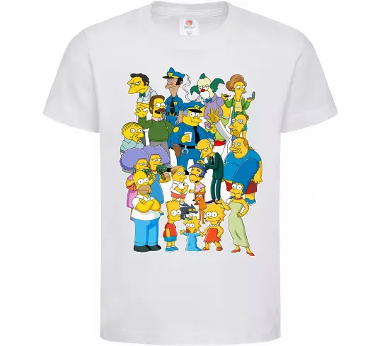 Детская футболка Сімпсони мешканці міста Белый фото