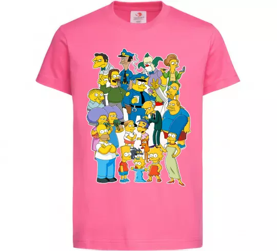 Детская футболка Сімпсони мешканці міста Ярко-розовый фото