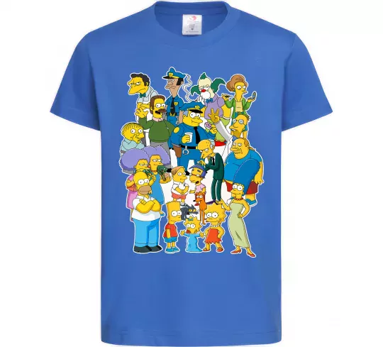 Детская футболка Сімпсони мешканці міста Ярко-синий фото