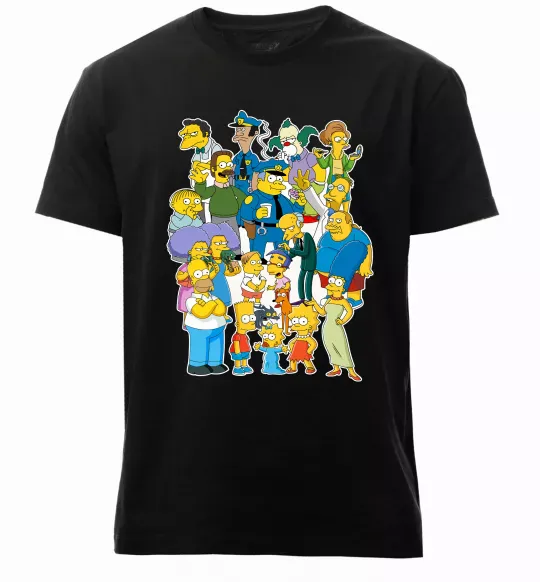 Чоловіча преміум футболка Сімпсони мешканці міста Чорний фото