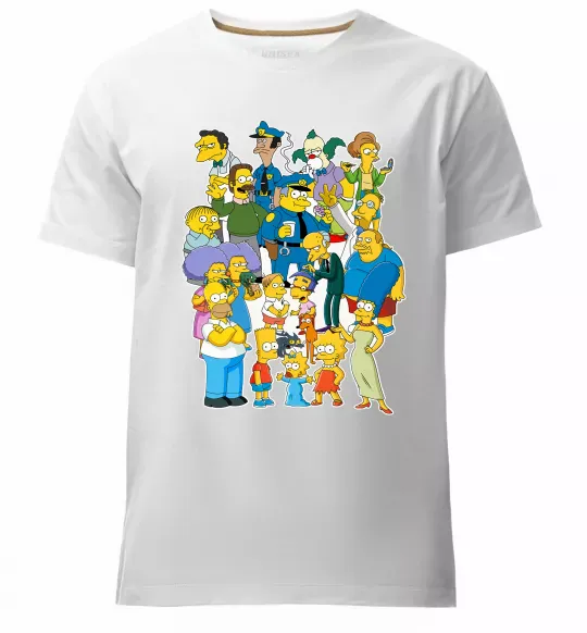 Чоловіча преміум футболка Сімпсони мешканці міста Білий фото