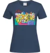Жіноча футболка Сімпсони персонажі перед телевізором Темно-синій фото