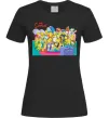 Жіноча футболка Сімпсони персонажі перед телевізором Чорний фото