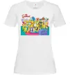 Жіноча футболка Сімпсони персонажі перед телевізором Білий фото