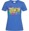 Жіноча футболка Сімпсони персонажі перед телевізором Яскраво-синій фото