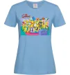 Жіноча футболка Сімпсони персонажі перед телевізором Блакитний фото