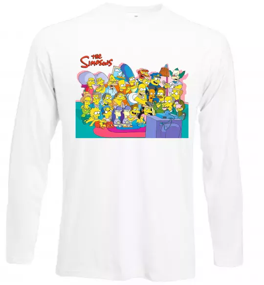 Лонгслив Сімпсони персонажі перед телевізором Белый фото