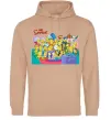 Мужская толстовка (худи) Сімпсони персонажі перед телевізором Песочный фото