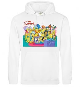 Жіноча толстовка (худі) Сімпсони персонажі перед телевізором