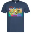 Чоловіча футболка Сімпсони персонажі перед телевізором Темно-синій фото