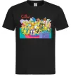 Чоловіча футболка Сімпсони персонажі перед телевізором Чорний фото